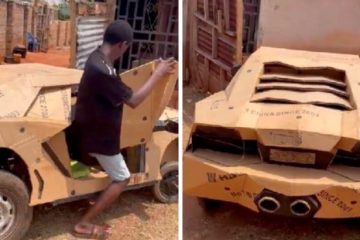 Тинејџер направил Ламборџини од картон кој може да вози 40 километри на час Тинејџер направил Ламборџини од картон кој може да вози 40 километри на час